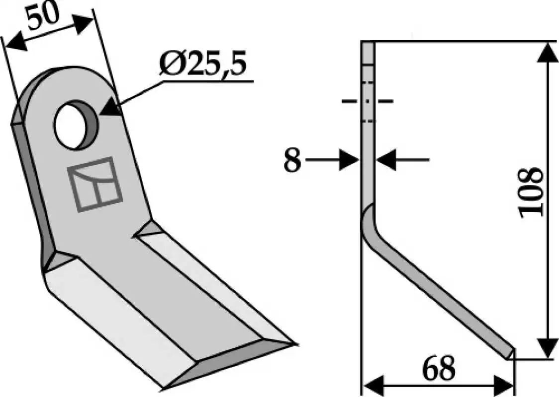 Y-Messer 108x50mm